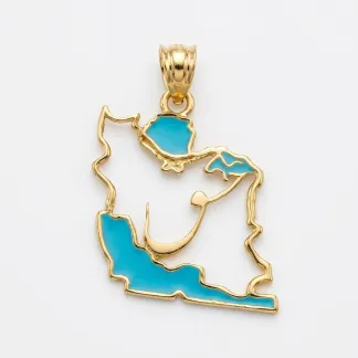 پلاک طلا طرح نقشه ایران طرح عشق